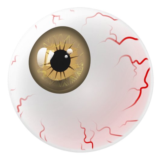 Happy Halloween! Spooky Brown Eyeball Keramische Knop (Voorkant)