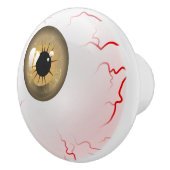 Happy Halloween! Spooky Brown Eyeball Keramische Knop (Rechts)