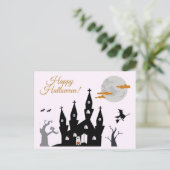 Happy Halloween Spooky Castle Briefkaart (Staand voorkant)