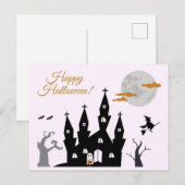 Happy Halloween Spooky Castle Briefkaart (Voorkant / Achterkant)