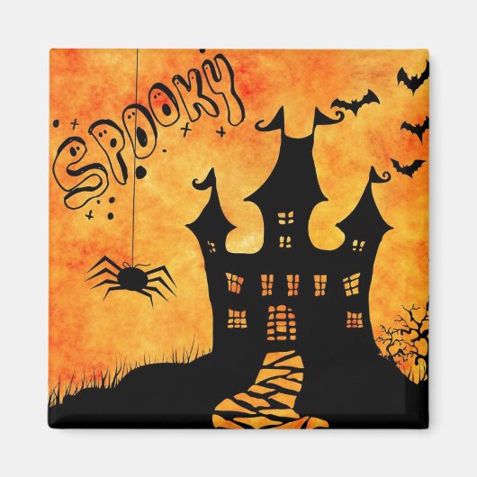 Happy Halloween Spooky Castle Magneet (Voorkant)