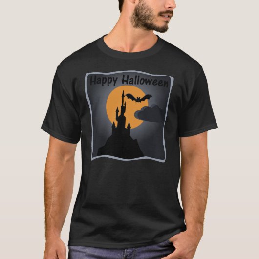 Happy Halloween Spooky Castle Mannen T-Shirt (Voorkant)