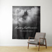 Happy Halloween Spooky Castle Party Achtergrond Wandkleed (In situ)