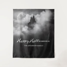Happy Halloween Spooky Castle Party Achtergrond Wandkleed