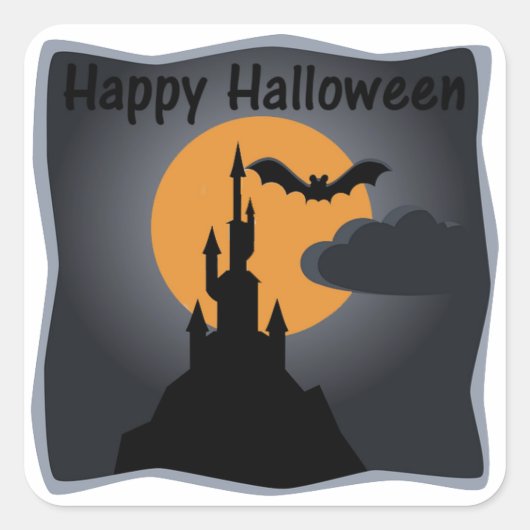 Happy Halloween Spooky Castle Sticker (Voorkant)