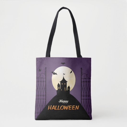 Happy Halloween Spooky Castle Tote Bag (Voorkant)