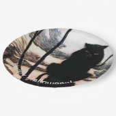  Happy Halloween Spooky Cat Arthur Rackham Papieren Bordje (Gekanteld)