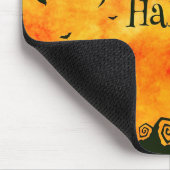 Happy Halloween Spooky Cat en Pumpkins Mousepad Muismat (Hoek)