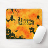 Happy Halloween Spooky Cat en Pumpkins Mousepad Muismat (Met muis)