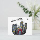 Happy Halloween Spooky Catsle Briefkaart (Staand voorkant)