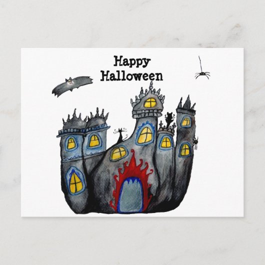 Happy Halloween Spooky Catsle Briefkaart (Voorkant)