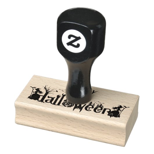 Happy Halloween Spooky Concept Typografie Rubberstempel (Stempel)