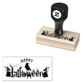 Happy Halloween Spooky Concept Typografie Rubberstempel (Gestempeld)