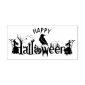 Happy Halloween Spooky Concept Typografie Rubberstempel (Afrduk)