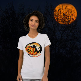 Happy Halloween Spooky Enge Pompoen Bat Vrouwen T-shirt