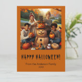 Happy Halloween Spooky Foto Vakantie Kaart (Staand voorkant)