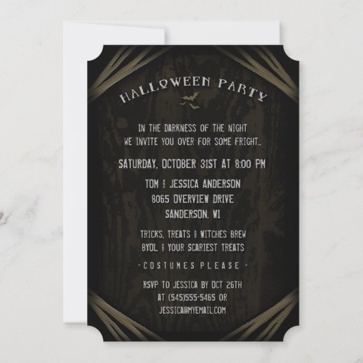 Happy Halloween Spooky Gargoyle Uitnodiging (Achterkant)