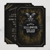 Happy Halloween Spooky Gargoyle Uitnodiging (Voorkant / Achterkant)