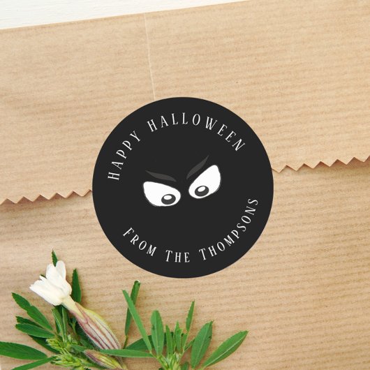 Happy Halloween Spooky Ghost Cute Eyes Favor Ronde Sticker