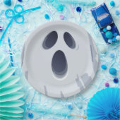 Happy Halloween Spooky Ghost Face Papieren Bordje (Feest)