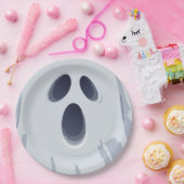 Happy Halloween Spooky Ghost Face Papieren Bordje (Feest)