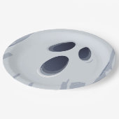 Happy Halloween Spooky Ghost Face Papieren Bordje (Gekanteld)