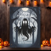 Happy Halloween Spooky Ghost Haunted Forest Briefkaart
