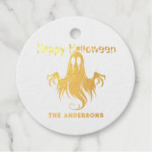 Happy Halloween Spooky Ghost Kostuumfeest Bedankjes Labels (Voorkant)