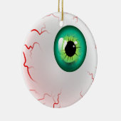Happy Halloween! Spooky Green Eyeball Keramisch Ornament (Rechts)