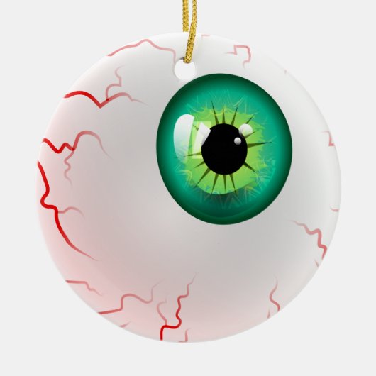 Happy Halloween! Spooky Green Eyeball Keramisch Ornament (Voorkant)