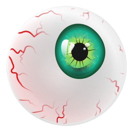 Happy Halloween! Spooky Green Eyeball Keramische Knop (Voorkant)