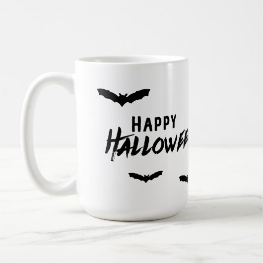 Happy Halloween Spooky Haunted Bats Koffiemok (Links)