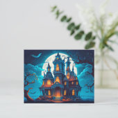 Happy Halloween | Spooky Haunted House Briefkaart (Staand voorkant)