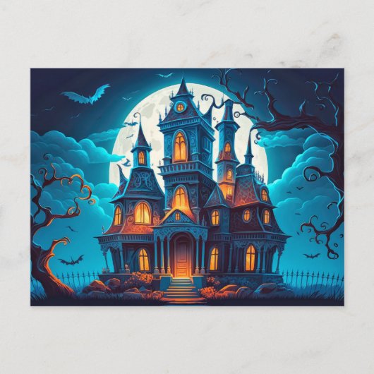 Happy Halloween | Spooky Haunted House Briefkaart (Voorkant)