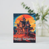 Happy Halloween | Spooky Haunted House Briefkaart (Staand voorkant)