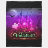 Happy Halloween Spooky Haunted House Fleece Deken (Voorkant)