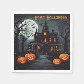 Happy Halloween Spooky Haunted House Servet (Voorkant)