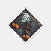 Happy Halloween Spooky Haunted House Servet (Hoek)