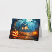 Happy Halloween Spooky Haunted Manor Kaart (Voorkant)