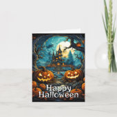 Happy Halloween | Spooky Haunted Mansion Kaart (Voorkant)