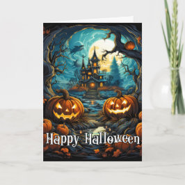 Happy Halloween | Spooky Haunted Mansion Kaart