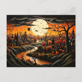 Happy Halloween | Spooky Haunted Village Briefkaart