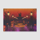 Happy Halloween Spooky Haunted Witch Castle Tissuepapier (Voorkant)