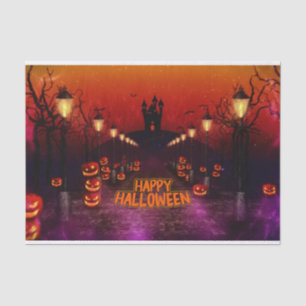 Happy Halloween Spooky Haunted Witch Castle Tissuepapier