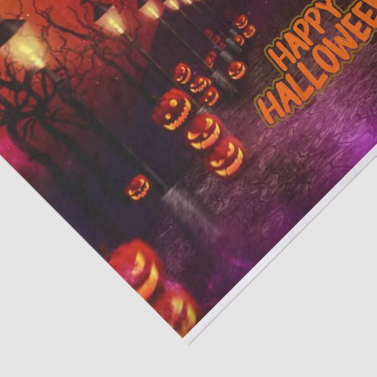 Happy Halloween Spooky Haunted Witch Castle Tissuepapier (Detail)