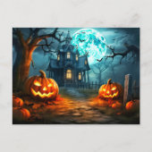 Happy Halloween Spooky Haunted Woning Briefkaart (Voorkant)