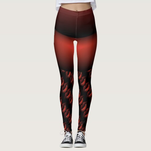 Happy Halloween Spooky Kiss Leggings (Voorkant)
