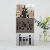 Happy Halloween Spooky Mansion Family-fotokaart (Staand voorkant)