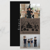 Happy Halloween Spooky Mansion Family-fotokaart (Voorkant / Achterkant)
