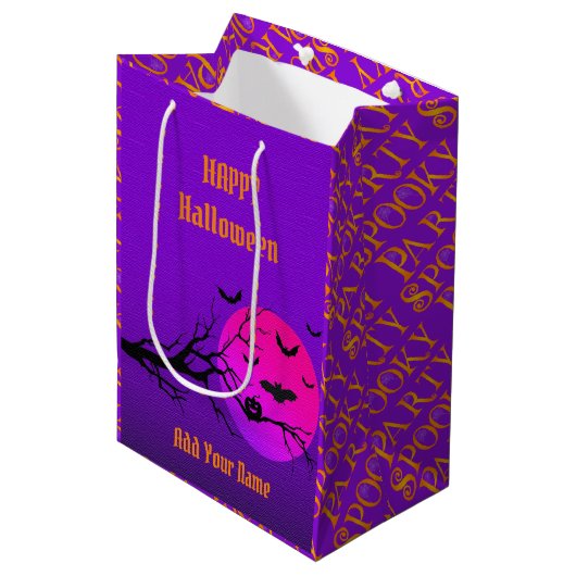 Happy Halloween Spooky Medium Cadeauzakje (Voorkant Gekanteld)
